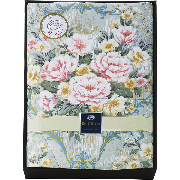 ダウン５０％入り 日本製羽毛肌掛けふとんブルー