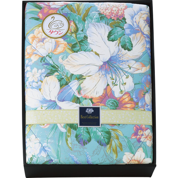 ダウン５０％入り 日本製羽毛肌掛けふとんブルー