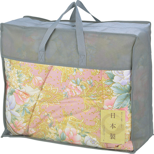 ダウン５０％入り 日本製羽毛ふとんピンク