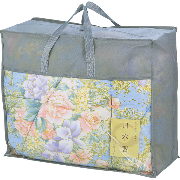 ダウン５０％入り 日本製羽毛ふとんブルー