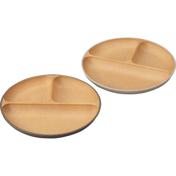 アースカラー ペア抗菌丸ランチプレート