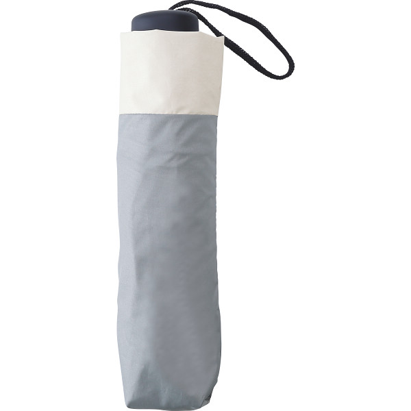 ジミージー　晴雨兼用ＵＶ加工　折りたたみ傘（５５ｃｍ）グレー・オフホワイト１