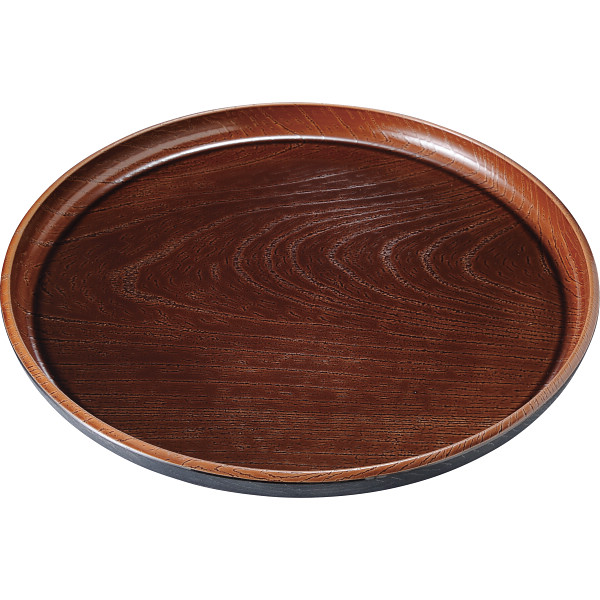 ノンスリップ丸盆 真田木目