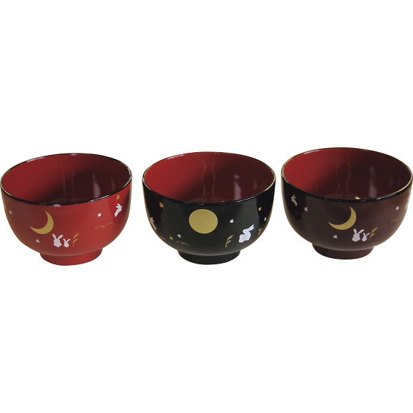 レンジ・食洗機対応山中塗汁椀揃えうさぎの里