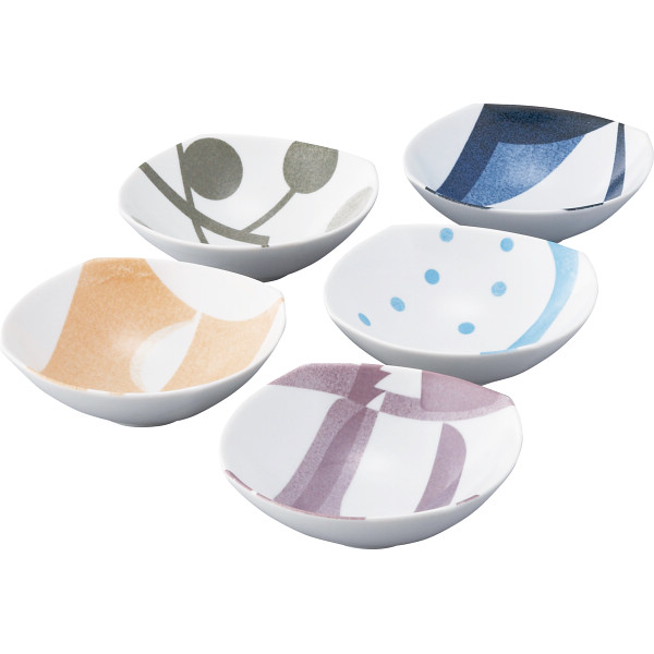 オリガミ 四角取鉢５柄組