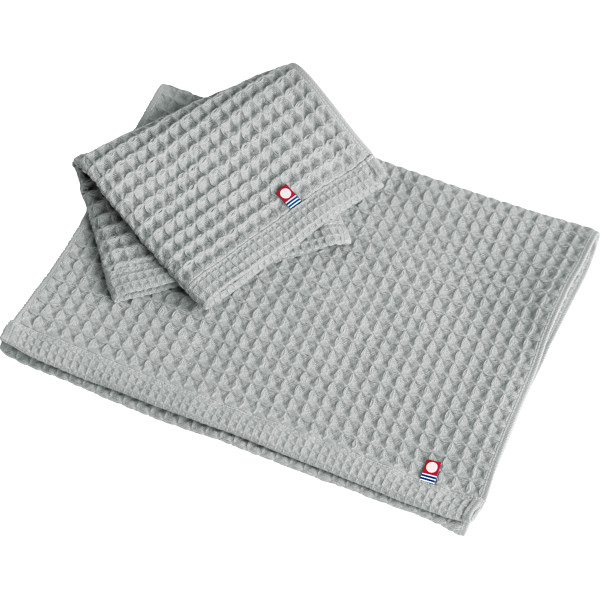 今治ワッフルソフト　フェイス・ハンドタオルセットグレー