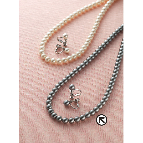 ネックレス・イヤリング２点セットグレー