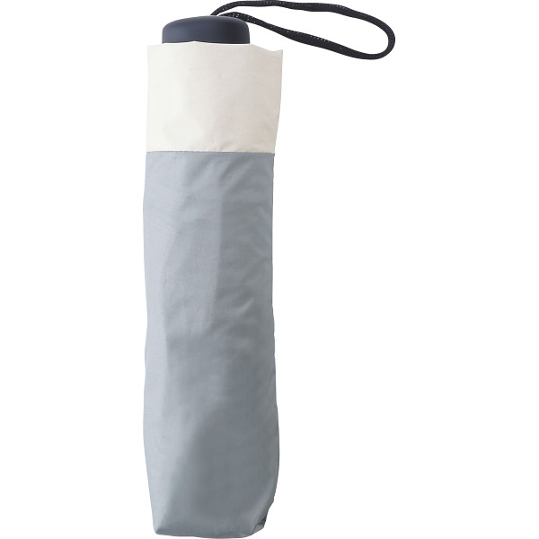 ジミージー　晴雨兼用ＵＶ加工　折りたたみ傘（５５ｃｍ）遮熱タイプグレー・オフホワイト２