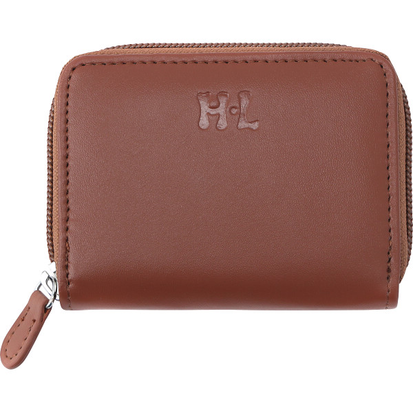 アッシュエル ラウンドファスナー小銭入れブラウン