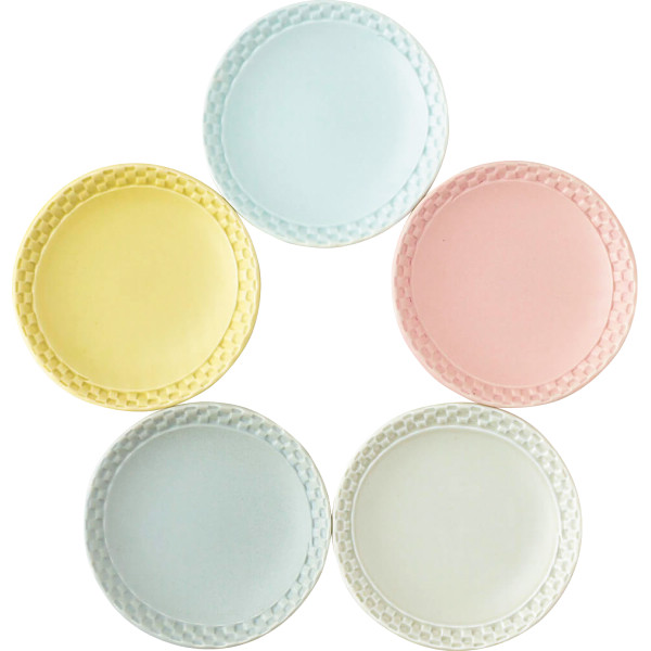 マットカラー市松プレート５枚セット