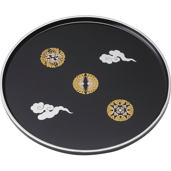 山中塗 和紋様 丸盆