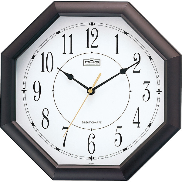 ＭＡＧ　インテリア八角掛時計　オクターゴダークブラウン