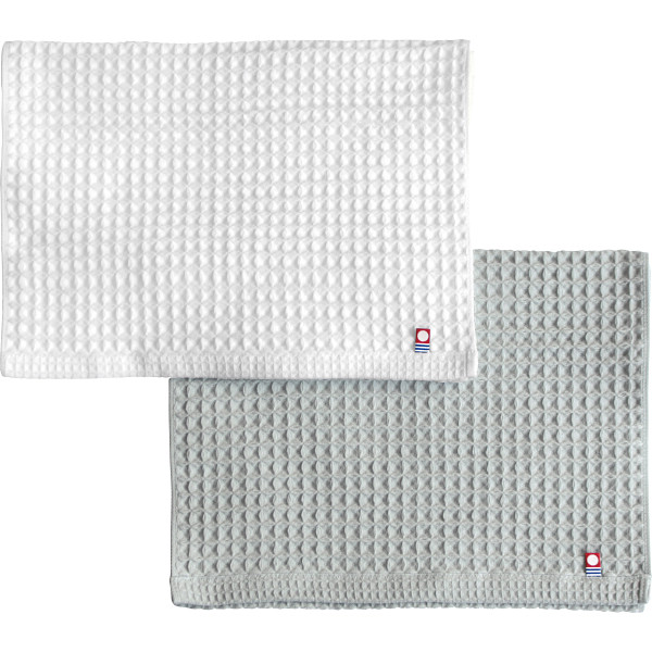 今治ワッフルソフト　フェイスタオル２枚セットグレー