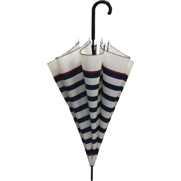 シンプルトゥディ ジャンプ長傘 ボーダー柄ネイビー