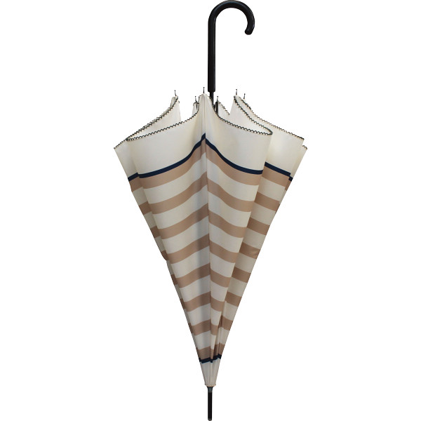 シンプルトゥディ ジャンプ長傘 ボーダー柄ベージュ