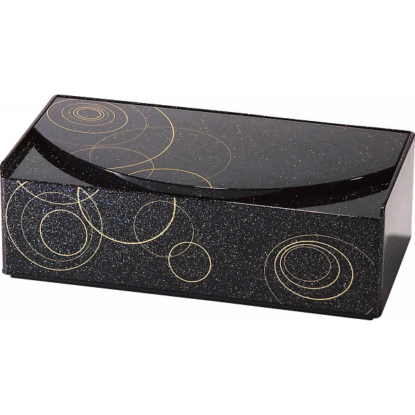 ミラー付ティッシュボックス黒