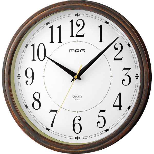 ＭＡＧ　インテリア掛時計　橘ブラウン