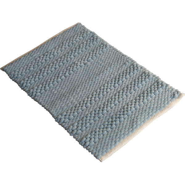 インド製手織りマットブルー