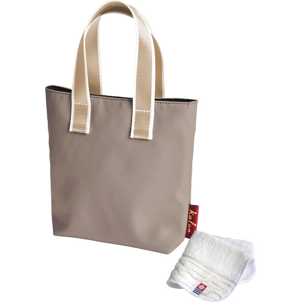 カロン　ミニトート（ミニタオル付）グレージュ