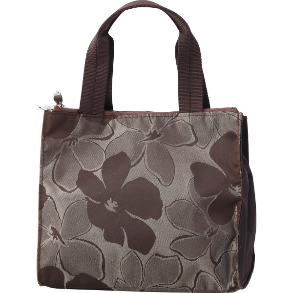 桐生織ジャガード手さげブラウン