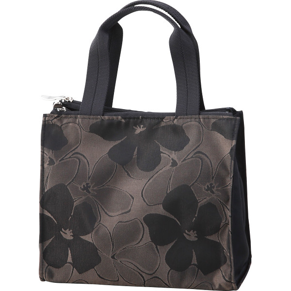 桐生織ジャガード手さげブラック