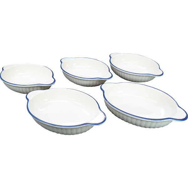 萬古焼 ライン 小判グラタン５個セット