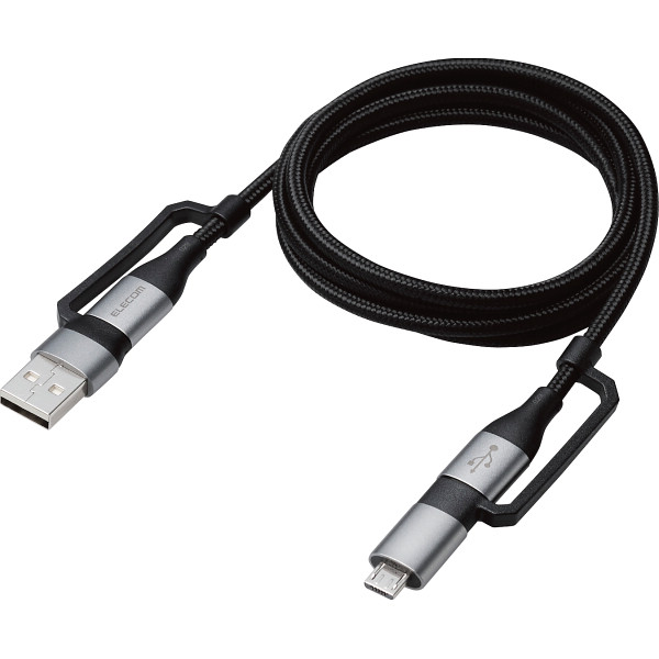 エレコム　４ｉｎ１　ＵＳＢケーブル　１．０ｍ　Ａ＋Ｃ／ＭｉｃｒｏーＢ＋Ｃブラック