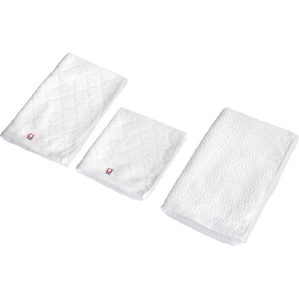 今治＆泉州　白の贅沢　スリムバス・フェイス・ハンドタオルセット