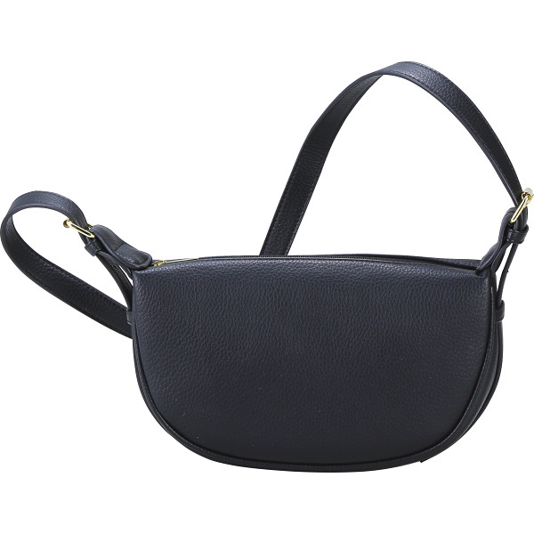 ヴィアデルトリトーネ　ハーフムーンショルダーバッグブラック