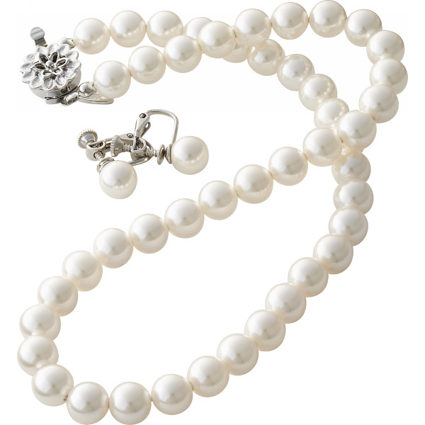 ドゥーナイスクラップ 泉州産貝パール２点セットホワイト