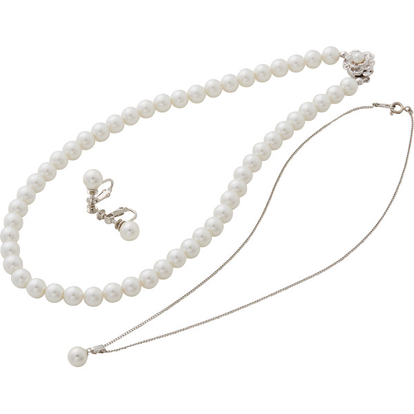 ユキコハナイ パール３点セットホワイト