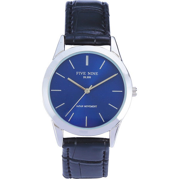 ファイブナイン　メンズウオッチダークブルー文字盤