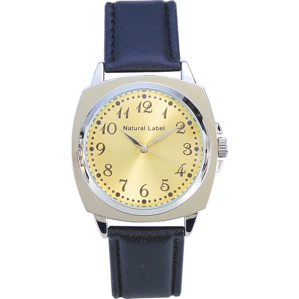ナチュラルレーベル　メンズウオッチイエロー