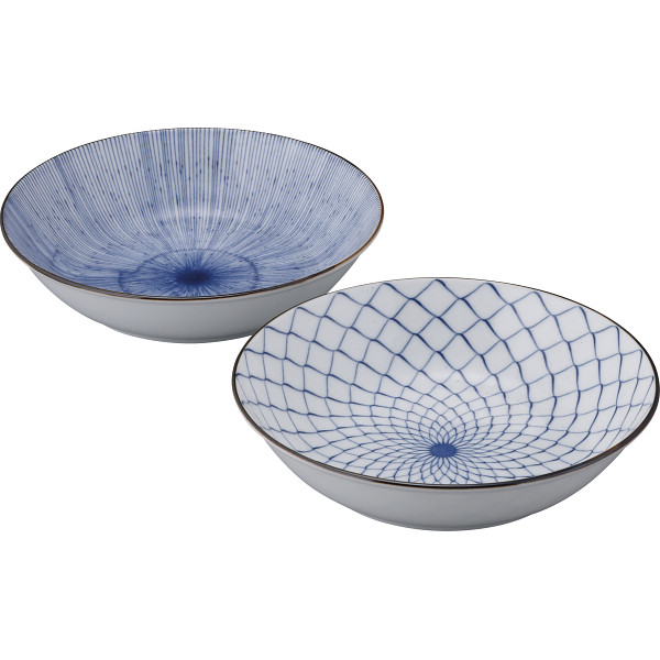 古染絵変り　軽量多用鉢ペア