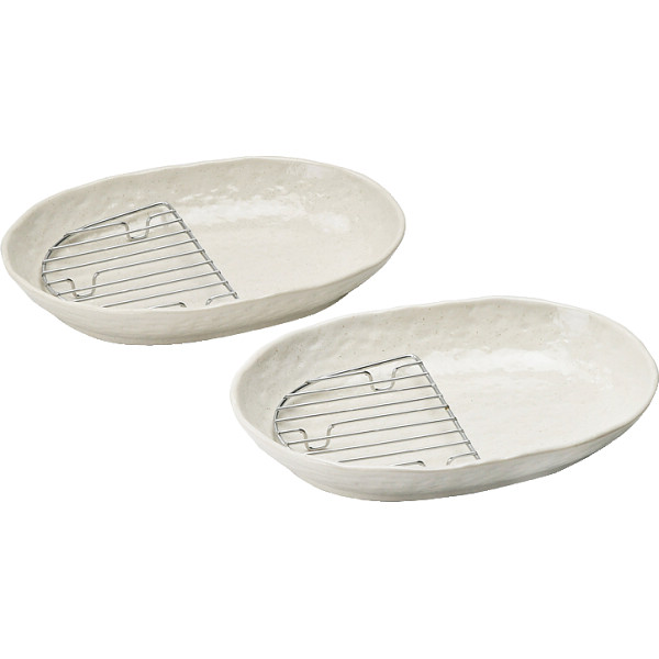 スノコ付楕円皿 ２枚組