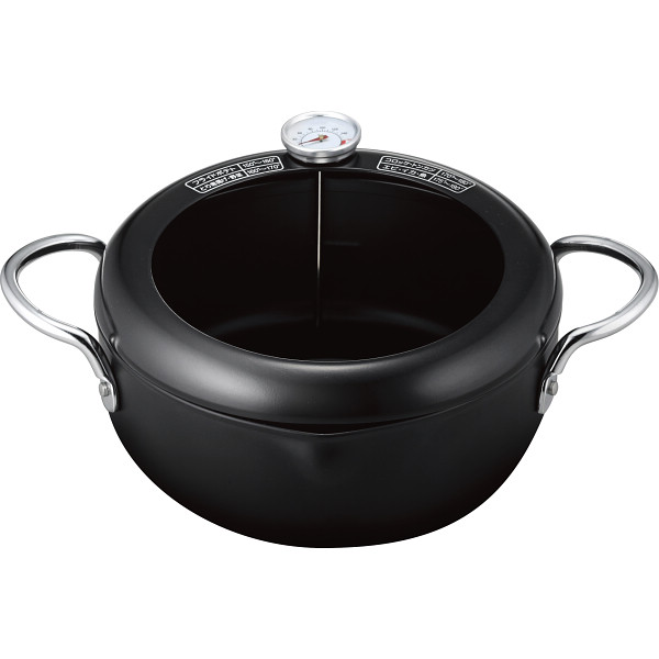 揚げづつみ 温度計付両手天ぷら鍋（２２ｃｍ）