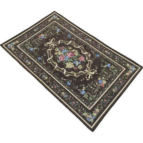 シェニール織玄関マットブラウン