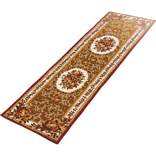 丈夫なはっ水加工キッチンマットベージュ