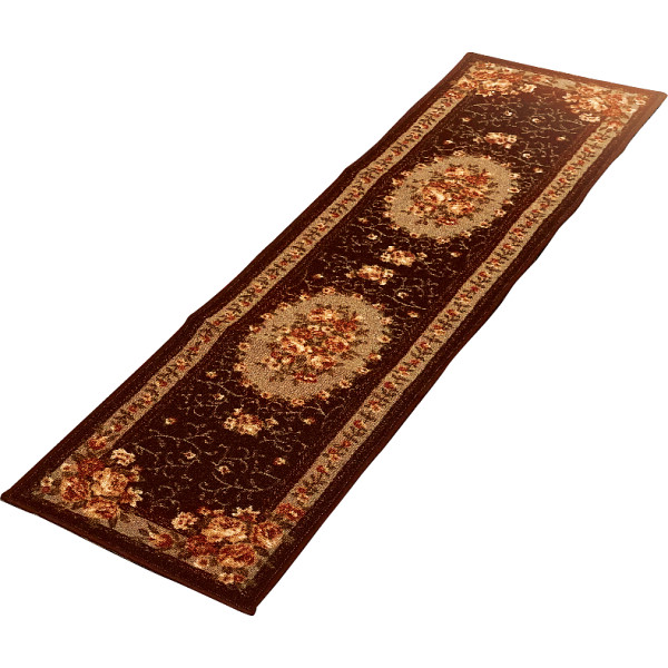 丈夫なはっ水加工キッチンマットブラウン