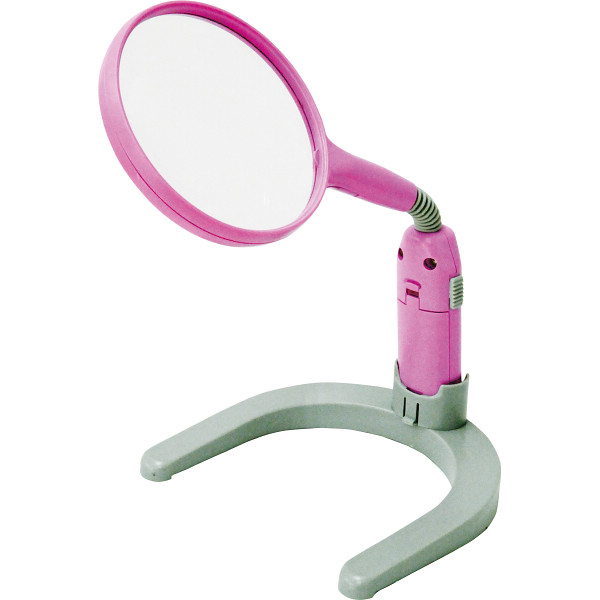 ケンコー 手持ち＆卓上で使えるスタンドルーペピンク