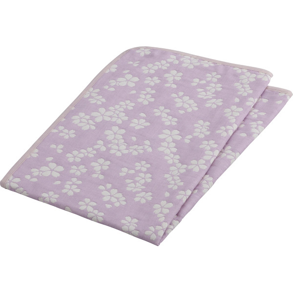 大阪泉州産 ジャカード織多重ガーゼひざ掛けパープル