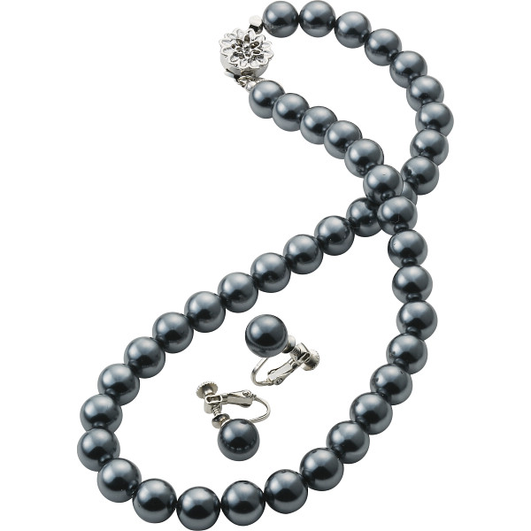 ドゥーナイスクラップ 泉州産貝パール アクセサリーセットダークグレー