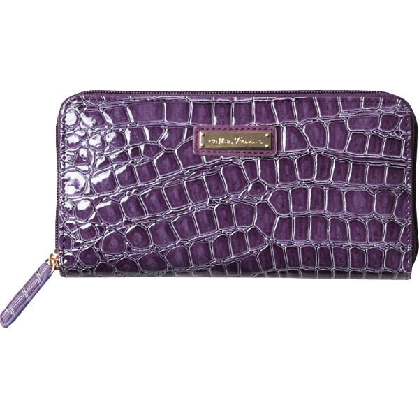 キャティフェラーリ ラウンドファスナー長財布パープル