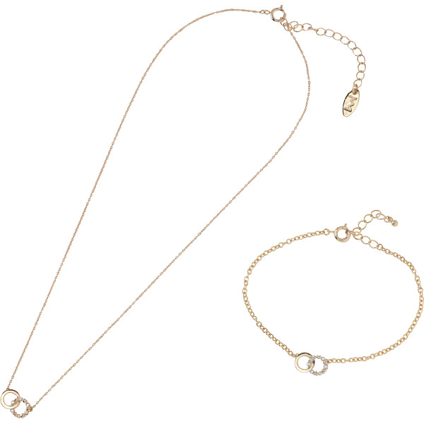 ミチコ　ロンドン　コシノ　ダブルリングペンダント・ブレスレットセットゴールド