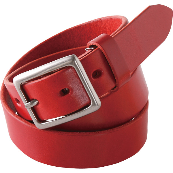 ｍ，ｉ，ｕ，ｏ．ｊ 栃木レザー ヌメ革 ベルトレッド