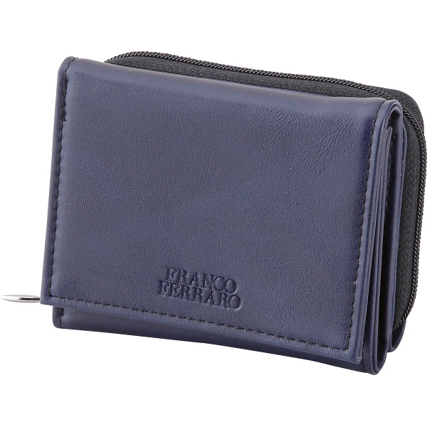 フランコフェラーロ コンパクト折り財布ネイビー