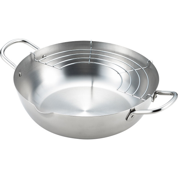 郷技 ステンレス製天ぷら鍋（２４ｃｍ）