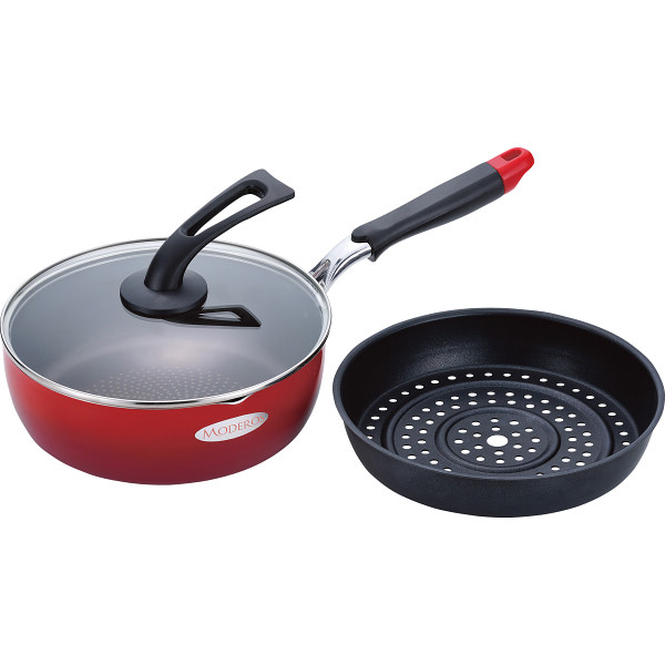 モデロス ガラス蓋付スーパーディープパン（２４ｃｍ）目皿付