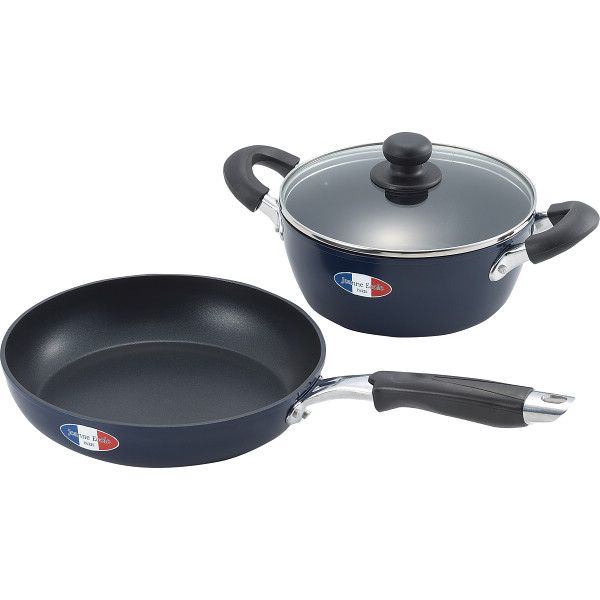 ジャンヌ・エコール 両手鍋（２０ｃｍ）＆フライパン（２４ｃｍ）セット