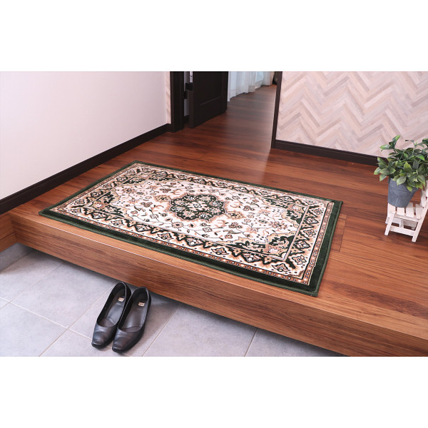 モケット織玄関マットグリーン